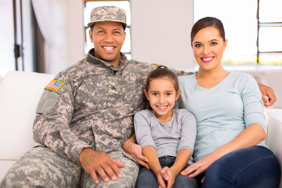 american military family relaxing